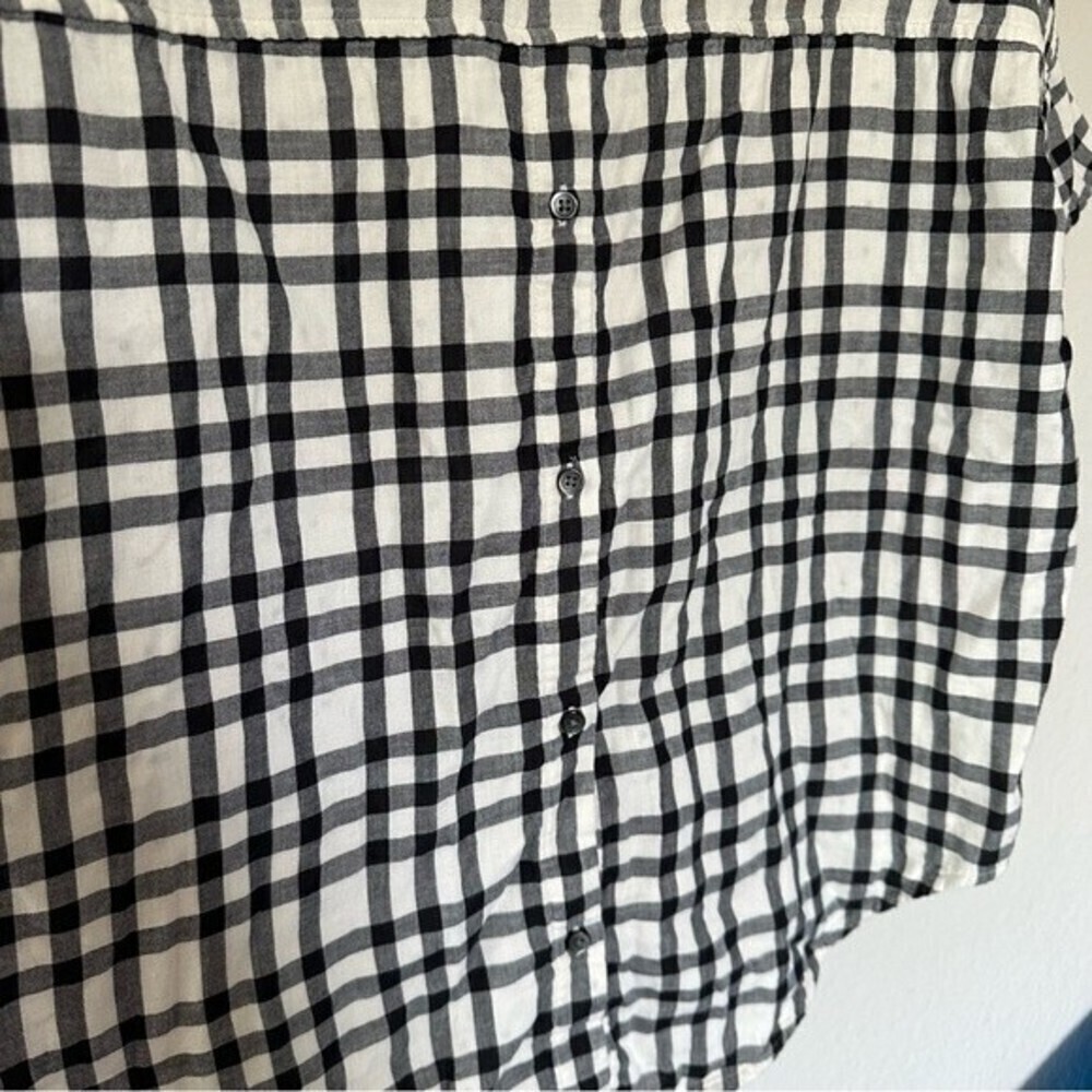 madewell oversized courier button back shirt in double faced plaid - Picture 6 of 11